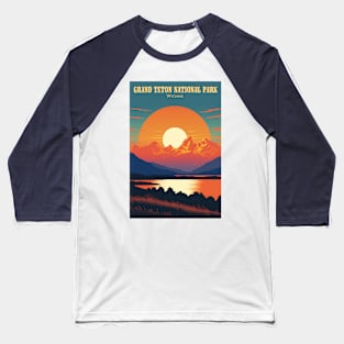 Grand Teton National Park  Travel Poster Baseball T-Shirt